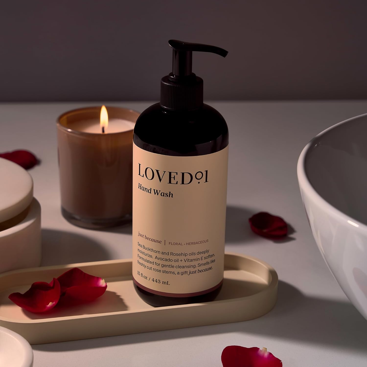 Hand Wash, Just Because Liquid Hand Soap, Gentle & Hydrating, Cruelty-Free, Formulated with Nourishing Oils & Soft Floral Scent, 15 oz